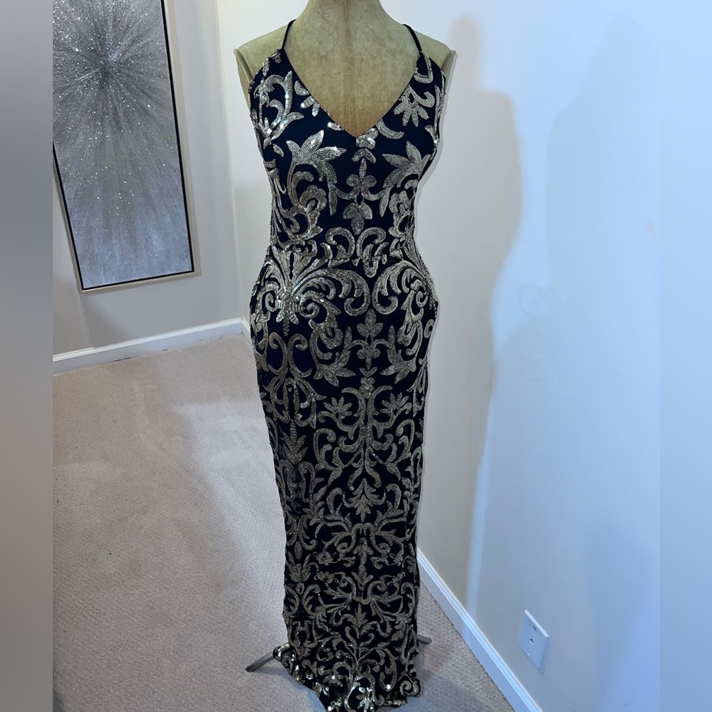 Backless evening gown